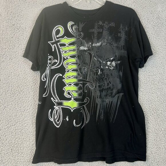 Tapout X UFC Affliction Style MMA Elite Spellout Logo Print T-shirt Size L - Picture 1 of 6